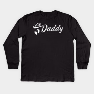 Daddy 2021 Gift for New Father I'm Going to Be a Dad est 2021 Kids Long Sleeve T-Shirt